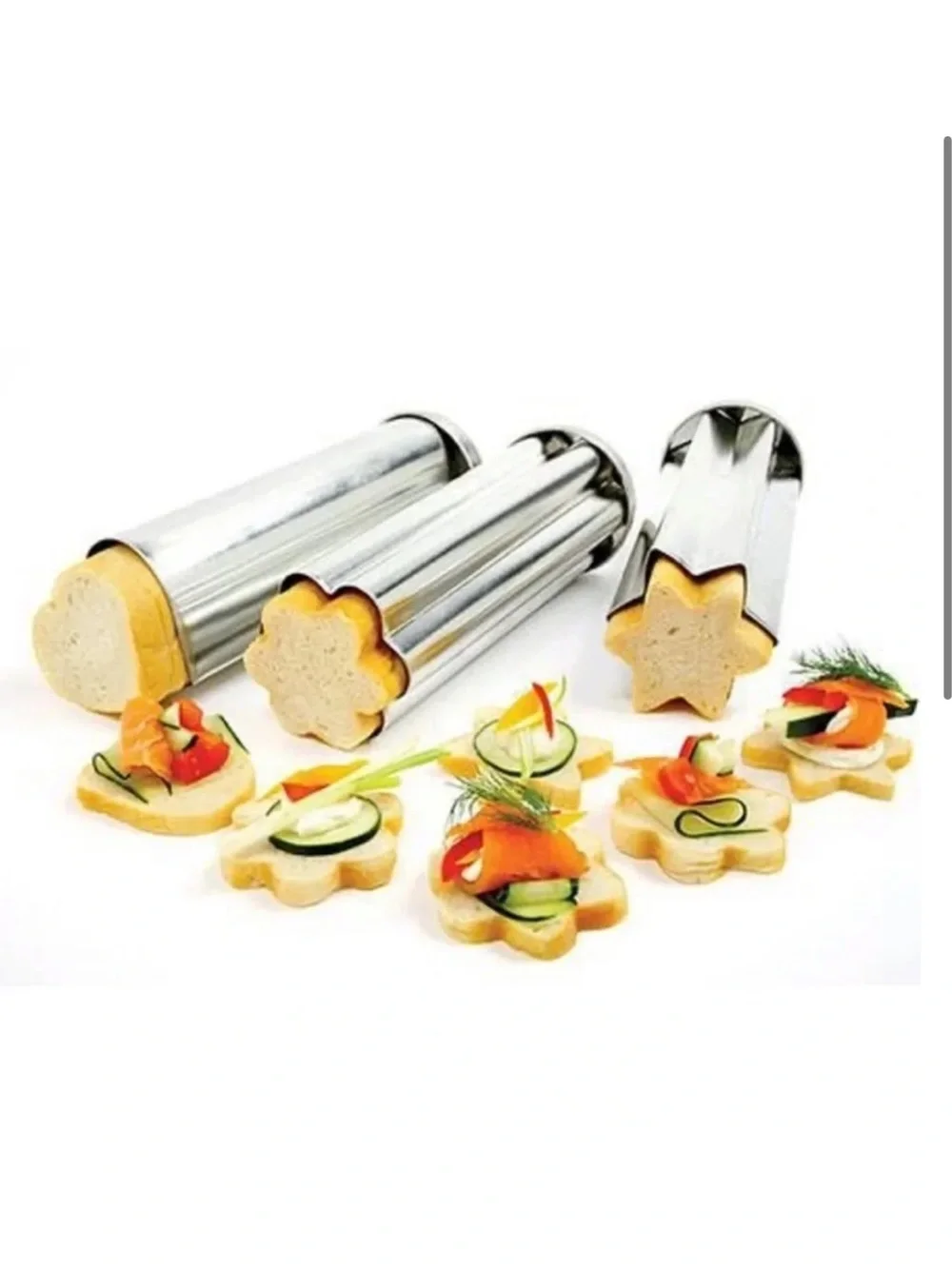 Pampered chef Valtrompia bread tubes set of 3 (1 ea. Heart, Star, Flower)